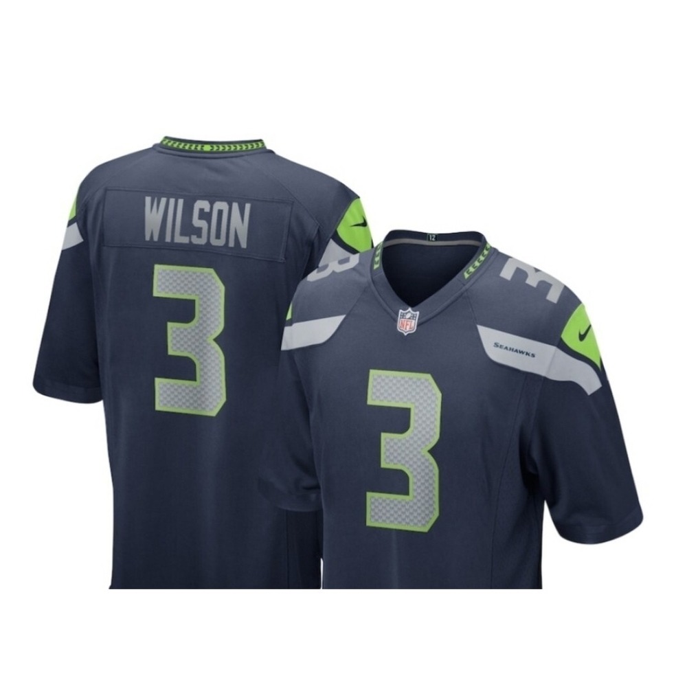New Mens Seattle Seahawks Russell Wilson #3 Nike Game  Jersey Large New With Tag